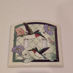 Floral Hummingbird Light Switch Cover